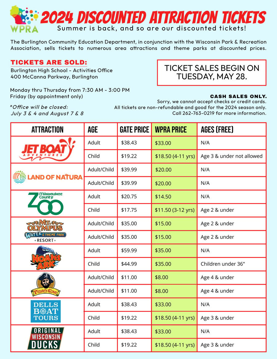 Discounted Ticket Prices