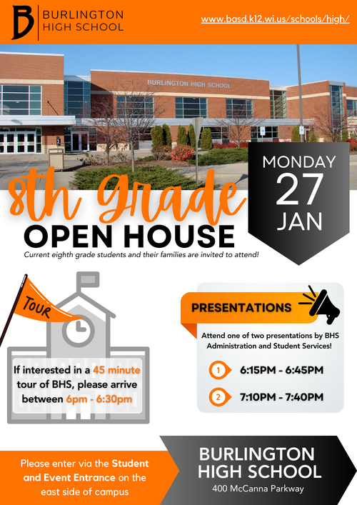 Go to 8th Grade Open House - Monday, January 27th
