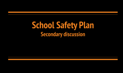 School Safety Plan - secondary
